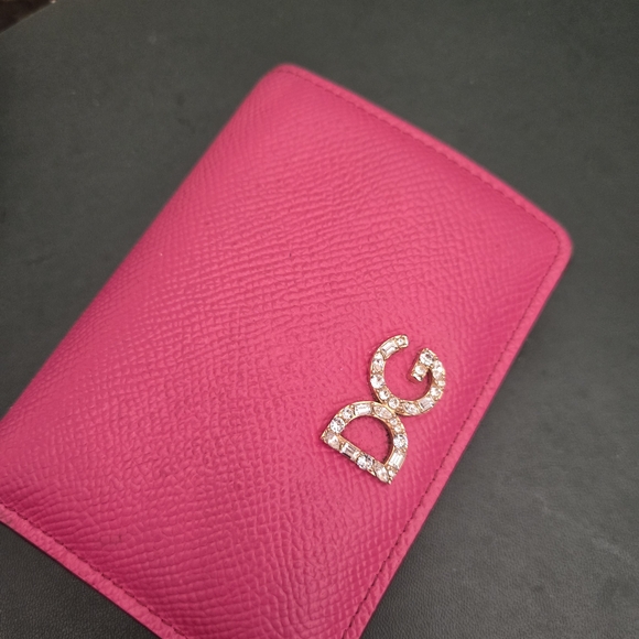 Dolce & Gabbana Accessories - Dolce & Gabbana Pink Card Holder with Silver Logo